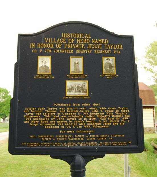 HISTORICAL VILLAGE OF HERO WAR MEMORIAL MARKER BACK