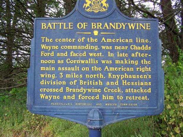 BATTLE OF BRANDYWINE REVOLUTIONARY WAR MEMORIAL MARKER VI