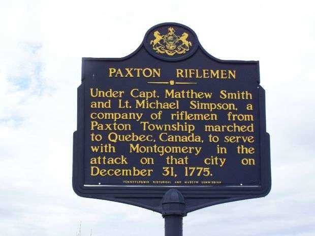PAXTON RIFLEMEN REVOLUTIONARY WAR MEMORIAL MARKER