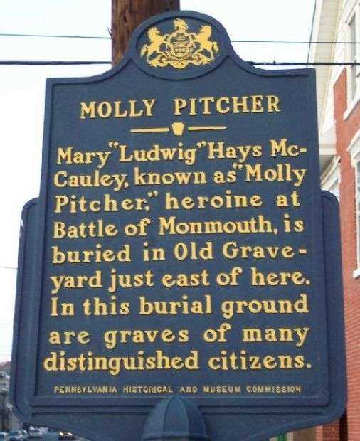 MOLLY PITCHER REVOLUTIONARY HEROINE MEMORIAL MARKER