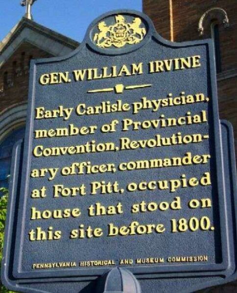 GEN. WILLIAM IRVINE REVOLUTIONARY SOLDIER MEMORIAL MARKER
