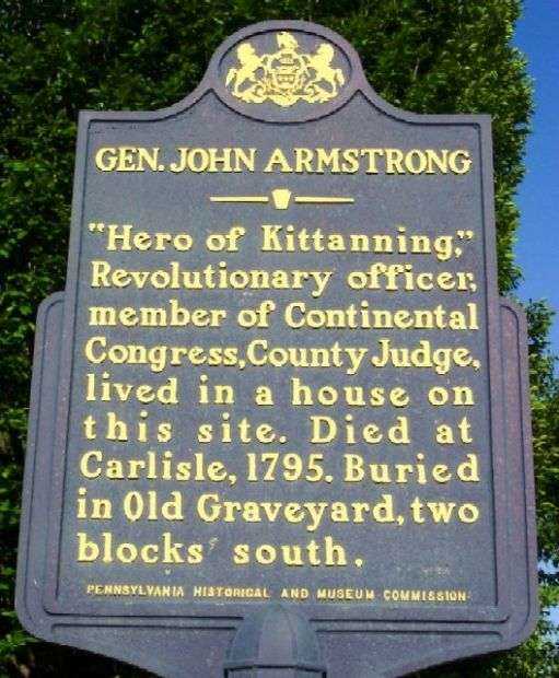 GEN. JOHN ARMSTRONG REVOLUTIONARY SOLDIER MEMORIAL MARKER