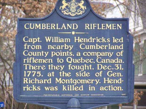 CUMBERLAND RIFLEMEN REVOLUTIONARY WAR MEMORIAL MARKER