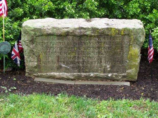 IN MEMORY OF THOSE WHO FELL IN THE BATTLE OF BRANDYWINE MEMORIAL