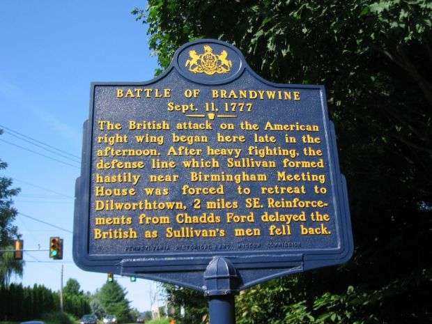 BATTLE OF BRANDYWINE REVOLUTIONARY WAR MEMORIAL MARKER IV