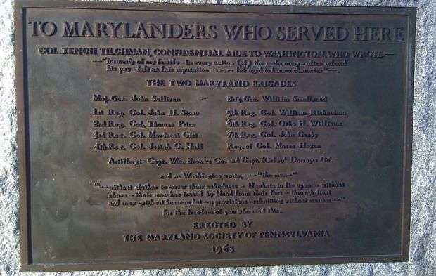 TO MARYLANDERS WHO SERVED HERE WAR MEMORIAL PLAQUE