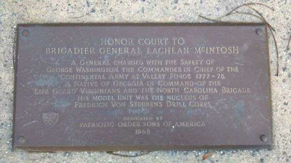 HONOR COURT TO BRIGADIER GENERAL LACHLAN MCINTOSH MEMORIAL