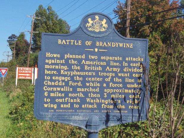 BATTLE OF BRANDYWINE REVOLUTIONARY WAR MEMORIAL MARKER III