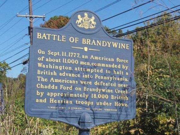 BATTLE OF BRANDYWINE REVOLUTIONARY WAR MEMORIAL MARKER II