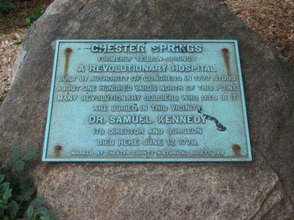 CHESTER SPRINGS REVOLUTIONARY WAR MEMORIAL PLAQUE
