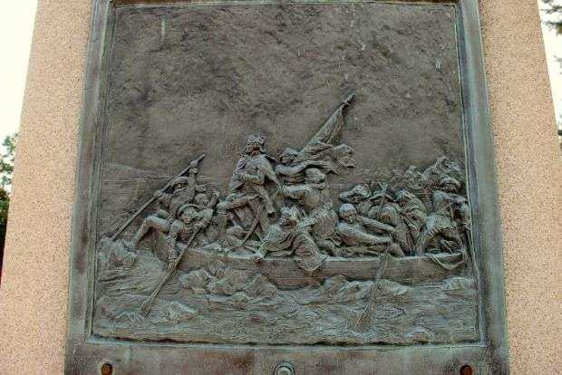COMMEMORATING THE CROSSING OF THE DELAWARE WAR MEMORIAL BAS-RELIEF