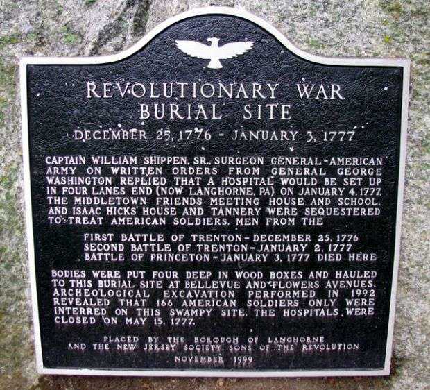 REVOLUTIONARY WAR BURIAL SITE MEMORIAL PLAQUE
