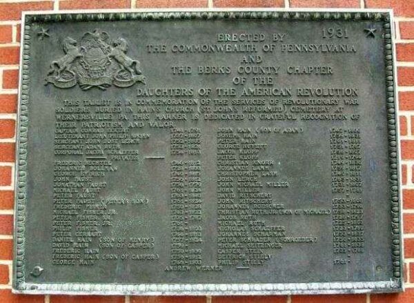 HAIN’S CHURCH CEMETERY REVOLUTIONARY WAR SOLDIERS MEMORIAL