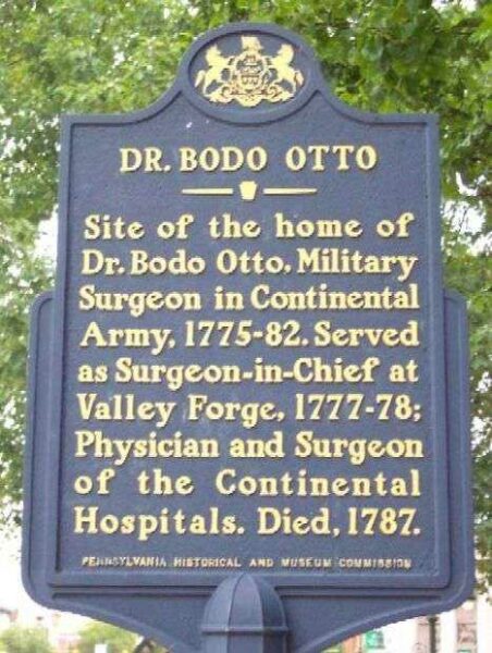 DR. BODO OTTO REVOLUTIONARY WAR MEMORIAL MARKER
