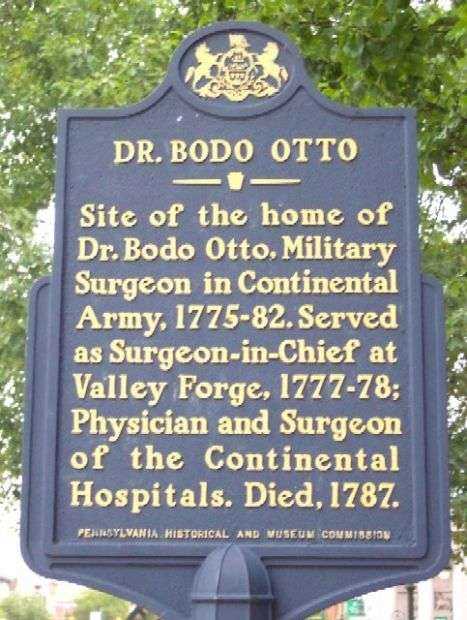 DR. BODO OTTO REVOLUTIONARY WAR MEMORIAL MARKER