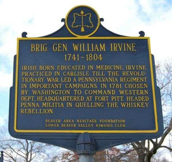 BRIG. GEN. WILLIAM IRVINE REVOLUTIONARY WAR MEMORIAL MARKER