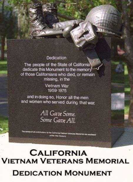 THE CALIFORNIA VIETNAM VETERANS MEMORIAL DEDICATION MONUMENT