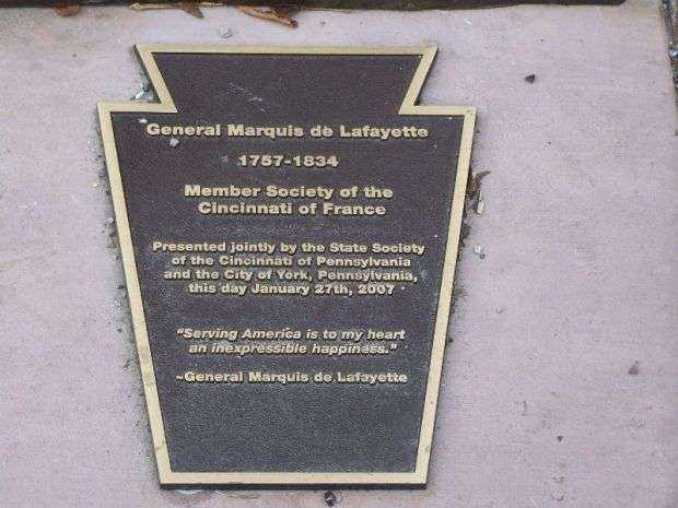 GENERAL MARQUIS DE LAFAYETTE SOCIETY OF THE CINCINNATI PLAQUE