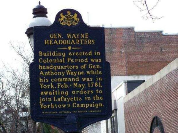 GEN. WAYNE HEADQUARTERS REVOLUTIONARY WAR MEMORIAL MARKER
