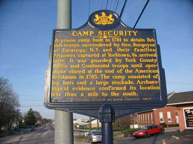 CAMP SECURITY REVOLUTIONARY WAR MEMORIAL MARKER