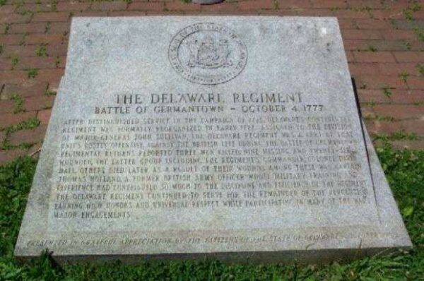THE DELAWARE REGIMENT BATTLE OF GERMANTOWN MEMORIAL