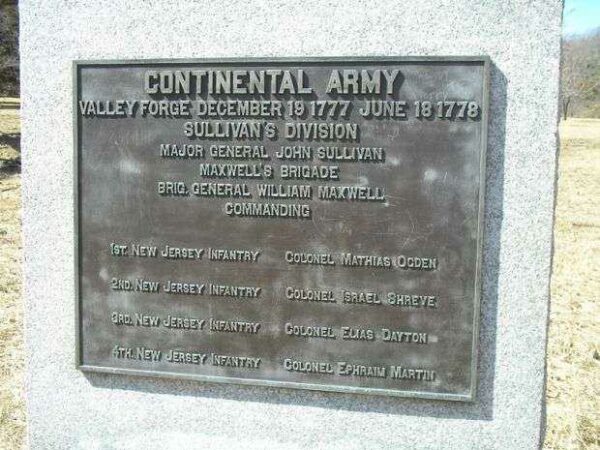 CONTINENTAL ARMY, SULLIVAN’S DIVISION, MAXWELL’S BRIGADE WAR MEMORIAL
