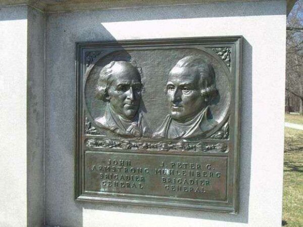 PENNSYLVANIA REVOLUTIONARY WAR MEMORIAL COLUMNS BRONZE RELIEF PORTRAIT RIGHT COLUMN