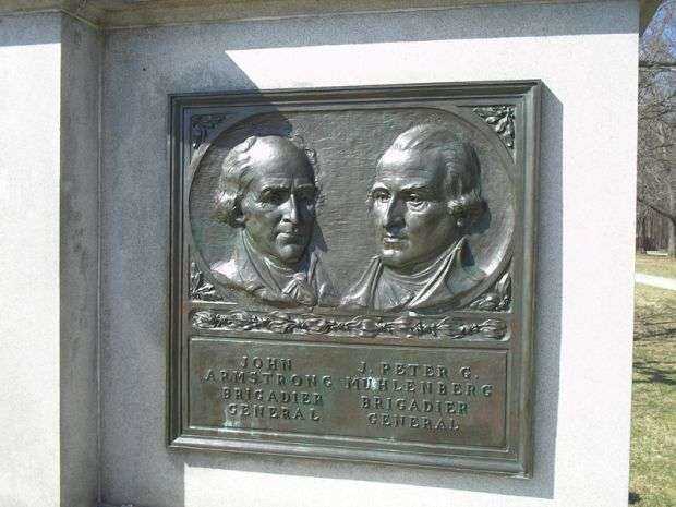 PENNSYLVANIA REVOLUTIONARY WAR MEMORIAL COLUMNS BRONZE RELIEF PORTRAIT RIGHT COLUMN