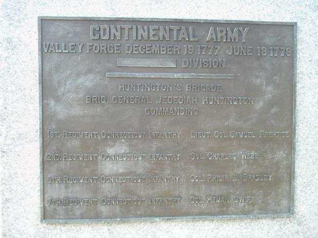 CONTINENTAL ARMY, HUNTINGTON’S BRIGADE WAR MEMORIAL