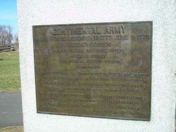 CONTINENTAL ARMY, GREENE’S DIVISION, WEEDON’S BRIGADE WAR MEMORIAL