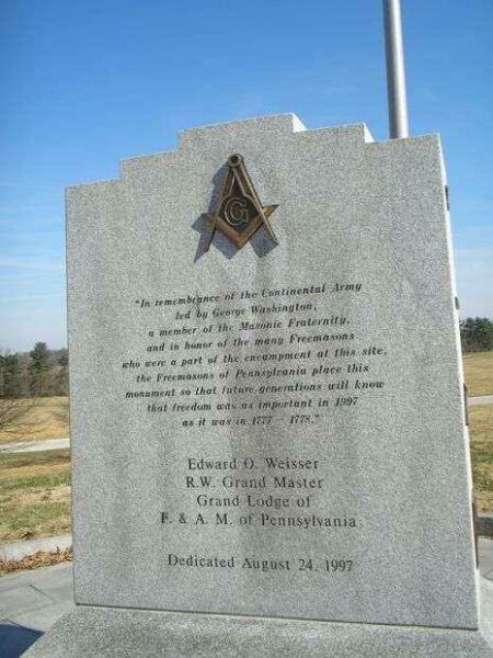FREEMASONS OF PENNSYLVANIA REVOLUTIONARY WAR MEMORIAL