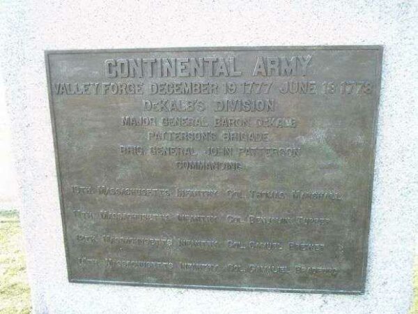 CONTINENTAL ARMY, DEKALB’S DIVISION, PATTERSON’S BRIGADE WAR MEMORIAL