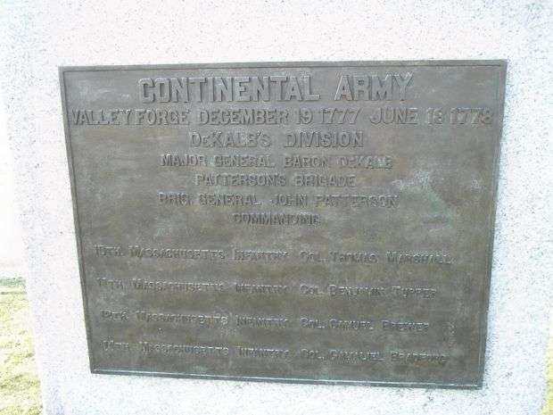 CONTINENTAL ARMY, DEKALB’S DIVISION, PATTERSON’S BRIGADE WAR MEMORIAL
