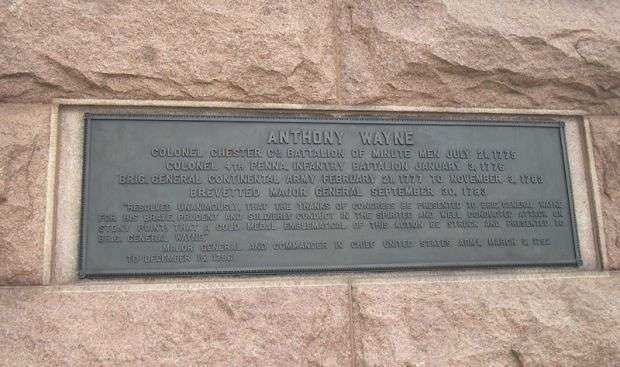 ANTHONY WAYNE REVOLUTIONARY WAR EQUESTRIAN MEMORIAL PLAQUE