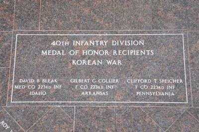 40TH INFANTRY DIVISION KOREAN WAR MEDAL OF HONOR  MEMORIAL PAVER