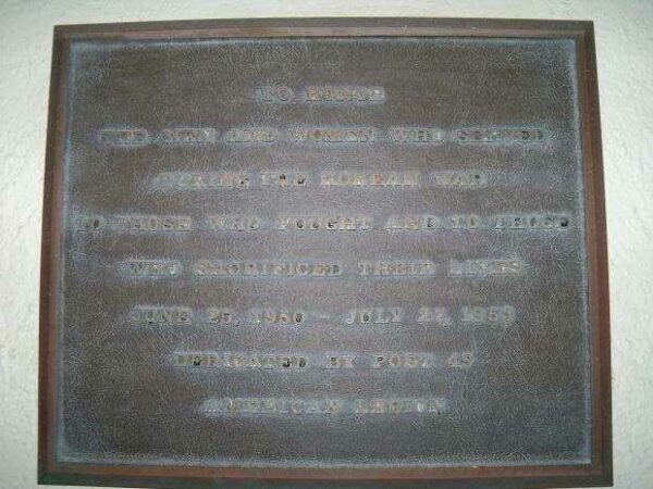 SANTA BARBARA VETERANS’ MEMORIAL BUILDING PLAQUE B