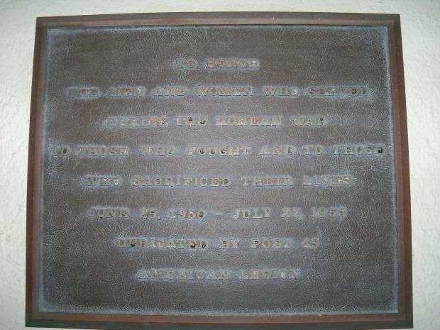 SANTA BARBARA VETERANS’ MEMORIAL BUILDING PLAQUE B