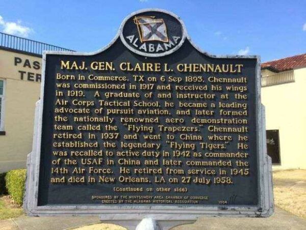 MAJ. GEN. CLAIRE L. CHENNAULT WAR MEMORIAL MARKER