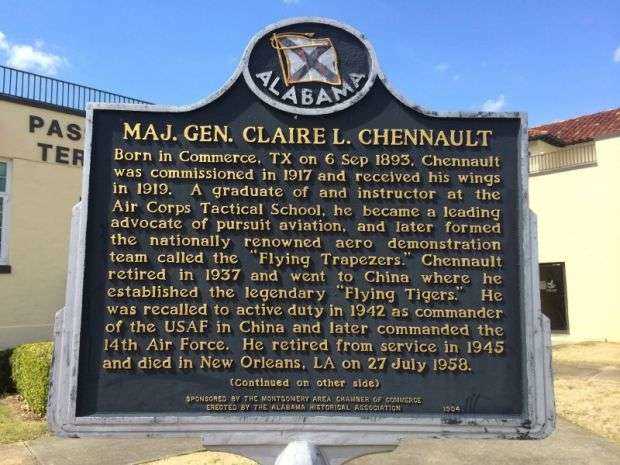 MAJ. GEN. CLAIRE L. CHENNAULT WAR MEMORIAL MARKER