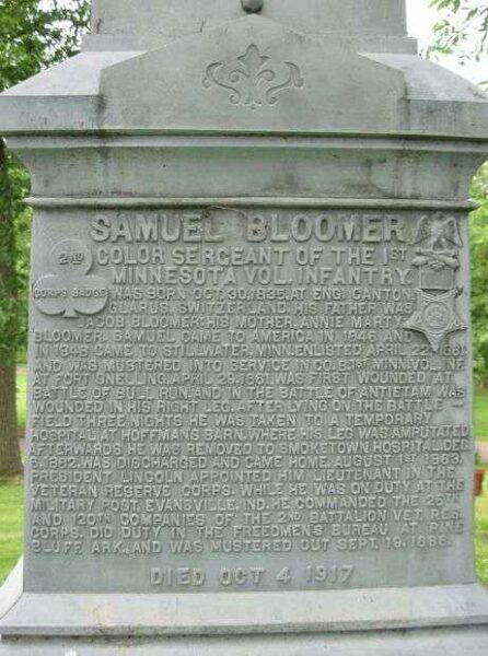 SAMUEL BLOOMER CIVIL WAR MEMORIAL STONE TABLET A