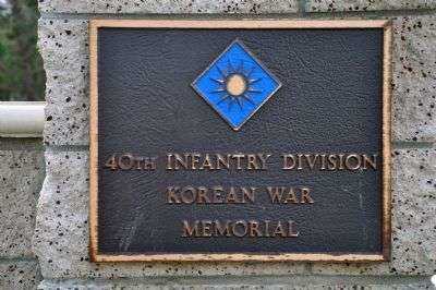 40TH INFANTRY DIVISION KOREAN WAR MEMORIAL PLAQUE