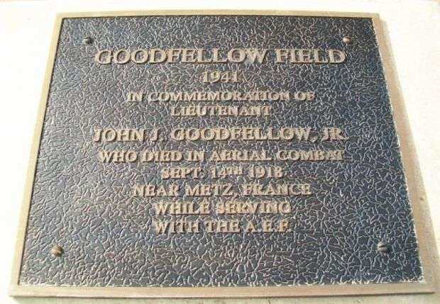 GOODFELLOW FIELD WAR MEMORIAL PLAQUE