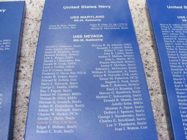 UNITED STATES NAVY, USS MARYLAND WAR MEMORIAL PLAQUE