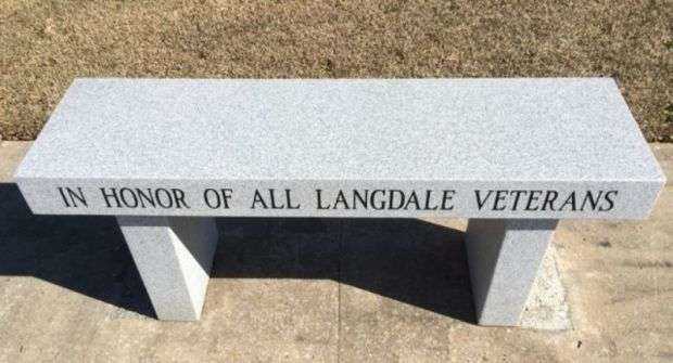 LANGDALE VETERANS MEMORIAL BENCH