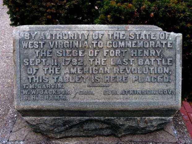 THE SIEGE OF FORT HENRY REVOLUTIONARY WAR MEMORIAL PLAQUE