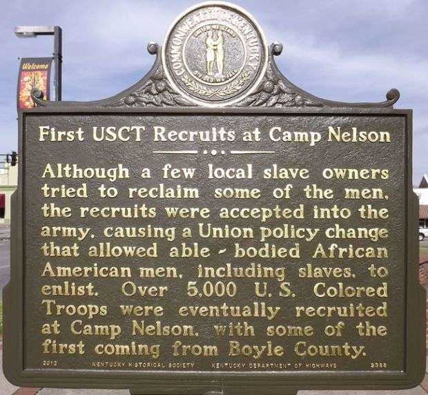 FIRST USCT RECRUITS WAR MEMORIAL MARKER BACK