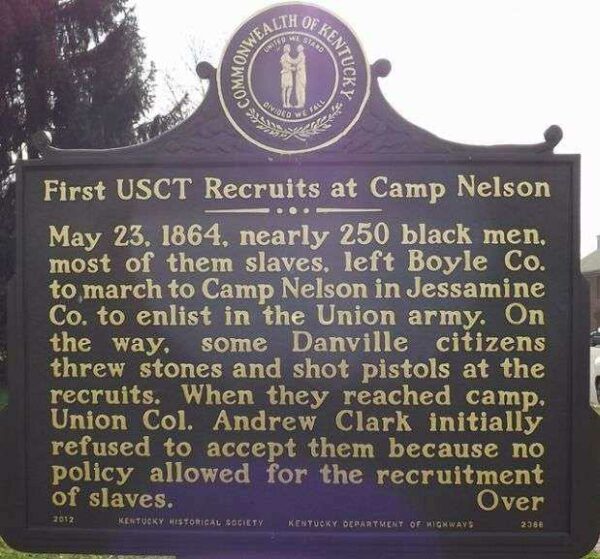 FIRST USCT RECRUITS WAR MEMORIAL MARKER FRONT