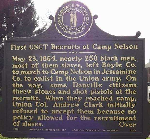 FIRST USCT RECRUITS WAR MEMORIAL MARKER FRONT