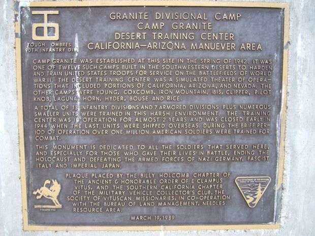 GRANITE DIVISIONAL CAMP WAR MEMORIAL
