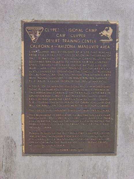 CLIPPER DIVISIONAL CAMP WAR MEMORIAL